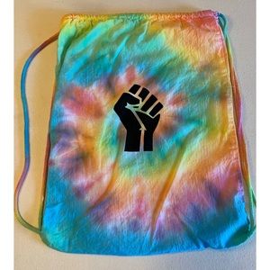 Drawstring Tie Dyed Bag w/ BLM Fist